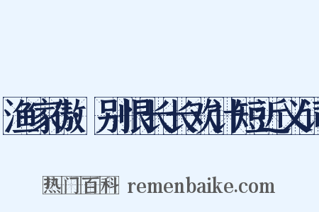 渔家傲·别恨长长欢计短近义词是什么意思的图片